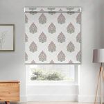 HIPPO Blackout PrintedIndoor Roller Blind for Windows Mughal Design Rolling Curtains Corded Roll Up and Down Blind for Office Home (4X5FT)