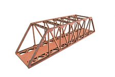 War World Scenics Single Track Red High Detail MDF Girder Bridge 560mm – OO/HO Gauge Scale Model Railway Diorama Modelling Layout Scenery Landscape Rail Structure