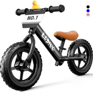 LEDIVO Toddler Balance Bike 2 Year Old, Age 18 Months to 5 Years Old, 12" Push Bicycle w/Customize Plate (3 Sets of Stickers & Toy Included), Kids Balancing Gift Bike for 3-4 yrs Boys Girls