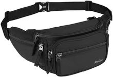 ProCase Fanny Pack Waist Packs for Men Women, Waist Bag Hip Pack for Travel Hiking Running Outdoor Sports -Black, M