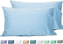 Sunflower King Pillowcases Set of 2, 100% Cotton King Pillow Cases 2, 20×40 inches Ashley Blue, Soft and Breathable