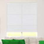 CALYX INTERIORS Pleated Fabric Window Shade, Light Filtering, Cordless, 30" W x 60" H, White