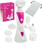 Monika 6-In-1 Cordless Lady Shaver, Wet and Dry Epilator, Electric Bikini Trimmer USB Rechargeable Electric Women Shaver Razor Painless for Woman Face/Nose/Leg/Body, Includes 6 Accessories