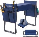 Garden Kneeler Seat and Bench Heavy Duty (Hold 330lbs), Upgraded Thicker & Wider Soft Detachable Kneeling Pad, Gardening Kneeler & Stool with 2 Tool Pouches, Garden Gift for Women & Men, Navy Blue