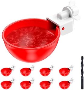 ZenxyHoC Chicken Waterer Cups, 9 Pack Automatic DIY Chicken Water Bowl with 3/8'' Hole Saw for Bucket, Trough - Poultry Drinking Valve, Easy Install