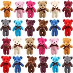 Haconba 36 Packs Mini Teddy Bear Toy Plush Stuffed Bear Doll for Keychain Craft DIY Accessory Birthday Gifts Party Favors Supplies, 12 Colors