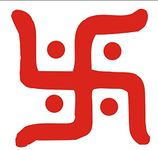 Isee360 Swastik Hindu Silhouette Decal Car Sticker for Laptop Window Wall (Vinyl, 12.5x12.5 cm, Red)