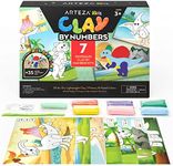 Arteza Kids Air Dry Clay, 35 Bars, Dinosaur Modeling Clay by Numbers Kit, Craft Supplies for Learning Centers and Educational Playtime