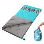 VILLEY Camping Sleeping Bag, Lightweight Backpacking Sleeping Bag with Compression Sack for Adults & Kids, Outdoor Camping Hiking Equipment for 3 Season Warm & Cool Weather - Summer, Spring, Fall