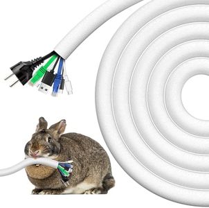AGPTEK Cable Sleeve Cover, 20ft - 4/5 inch Dog Cat Cord Protector Management, Protect Cables from Pets Chewing, for Home Desk Automotive Wire Loom Tubing Cord Protection Self-Wrapping, White