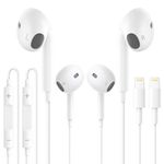 2 Pack In-Ear Earphones Wired for iPhone [MFi Certified] Wired Earphones with Volume Contro & Mic, In Ear Noise Canceling Headphones Compatible with iPhone 14/14Plus/14Pro/13/13Pro/12/11/SE/XR/XS/X/8