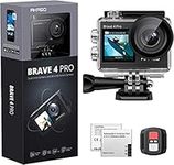 AKASO Brave 4 Pro 4K Action Camera - 131ft Waterproof Camera with Touch Screen Advanced EIS Remote Control 5X Zoom Underwater Camera Support External Mic