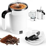 Tryora Self Stirring Mug, 380ML Self Stirring Coffee Mugs Rechargeable Automatic Magnetic Stirring Coffee Mugs Electric Mixing Cup with Temperature Display for Coffee Milk Hot Chocolate Travel