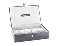 Personalised Bonded Leather Black Watch Box