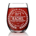 50th Birthday Gifts for Women - Personalized Wine Glass - Funny Novelty 50 Year Old Woman Gift Ideas - 50th Decorations for Her, Wife, Friend - Unique 50th Birthday Present for Her 1974 Gift