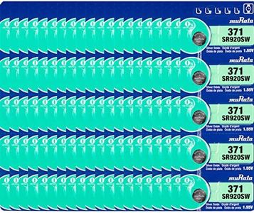 Murata 371 Battery SR920SW 1.55V Silver Oxide Watch Button Cell (100 Batteries)