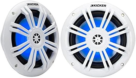 Kicker 49KM604WL KM 6.5" 4Ω Blue LED Marine Coaxial Speakers - Pair