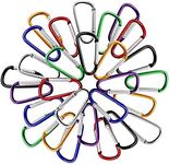 28pcs/Bag Aluminum Carabiner,MAXIN 28pcs 2"/5cm Assorted Colors D Shape Spring-Loaded Gate Aluminum Carabiner for Home, Rv, Camping, Fishing, Hiking, Traveling and Keychain