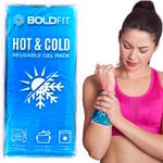 Boldfit Reusable Hot and Cold Ice Pack for Pain Relief - 250 * 120 mm | Ice Pack Gel for Pain Relief | Cold Ice Gel Pack for Shoulders, Knee, Back, Neck | Hot Compression Gel Pack for Pain Relief