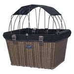 Travelin K9 2019 Pet-Pilot Wicker MAX - Dog Bicycle Basket Bike Carrier- Includes Wire Top with Sun Shade