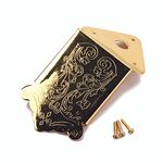 HEALLILY Mandolin Tailpiece Cigar Box Guitar Tailpiece with Cover Screws Gold