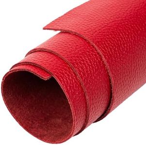 Shkira 24''X12'' Genuine Red Dotted Leather Sheets for Hobby Workshops - Tooling Leather Square - 2.0MM Thick Genuine Top Full Grain Oil Tan - Thick Leather Pieces