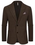 PJ PAUL JONES Men's Jackets Corduroy Suits & Blazers Peak Lapel Two Buttons for Wedding Espresso XL