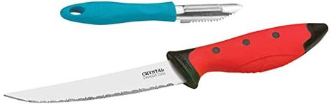 Crystal - Cl414 Stainless Steel Utility Knife, 22.86Cm, Multicolour Sleek Peeler and Scraper, Mka009