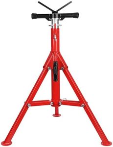 GarveeTech Heavy-Duty Pipe Stand Adjustable Folding Pipe Jack Stand | Robust Steel Construction, 2500 lbs Load Capacity | V Head Pipe Jack Stands for Welding, Automotive, Construction Projects