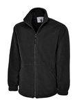 247-Clothing Ladies Fleece Jacket Plus Premium Loose Fit, Black, UK 16