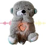 CPENSUS Breathing Teddy Otter Glowing Music for Baby Sensory Sleep Lights Rhythmic Soft Toy Simulation Plush for Babies Kids Soothing Sound