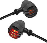 NTHREEAUTO Motorcycle Blinkers, Waterproof Aluminum Bullet LED Turn Signals, Rear Red Indicator Light Compatible with Harley Dyna, Honda, Yahama, Bobber,Suzuki and Kawasaki 12V Motorbikes