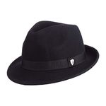 DPC Dorfman Pacific Men's Wool Felt Snap Brim Hat, Black, Large