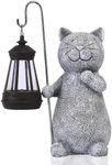 Tanner & Co Cat Solar Statue Garden Decor – Cat Gifts for Cat Lovers - Garden Ornaments Outdoor - Cat Decor Outdoor Statues -Cat Garden Figurines - Garden Solar Light Statue