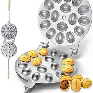 Cookie Assorted Maker - Oreshki Nuts 16 Mold Skillet - Oreshki Mold - Cookie Candy Maker 16 wells griddle - Walnut Mold Pastry - New Mold Set Cookies Pastry Baking Tool 1308478