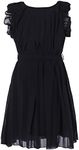 Richie House Little Girls' Pleated Dress with Belt,Black,3-4