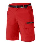 TACVASEN Men's Summer Outdoor Shorts Quick Dry Cargo Casual Hiking Shorts Tomato-red, 34