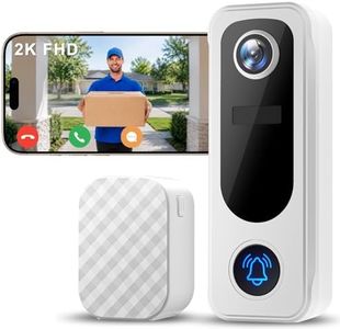 ZUMIMALL Doorbell Camera Wireless No Subscription - 2K Video Doorbell Wireless with Chime, 2 Way Audio, 30s Voice Message, Anti-Theft, AI Detection, Only 2.4GHz WiFi, Battery Powered, Work with Alexa