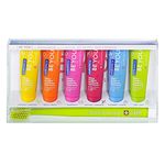 Curaprox Be You Six-Taste-Pack - Mini Travel Size Toothpaste and Toothbrush Kit.