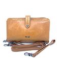 The Sak, Womens, Iris Large Smartphone Crossbody Bag in Leather, Tobacco, Small