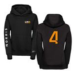 Studio 24 Signature Collection Lando Norris Hoodie Norris Signature 4 Printed F1 Hooded Sweater 2022 McLaren Hoody No. 4 Free UK Shipping (S, Navy)