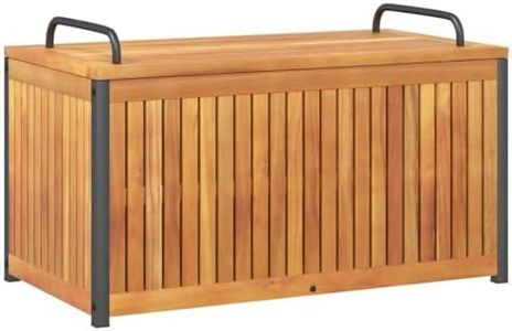 vidaXL Outdoor Cushion Box - Solid Wood/Steel Storage Chest for Garden/Patio - Weather-Resistant, Large Storage Space - 85x45x45/53 cm, Brown
