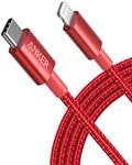 Anker New Nylon USB-C to Lightning Charging Cord for (6ft, MFi Certified) for iPhone 13 13 Pro 12 Pro Max 12 11 X XS XR 8 Plus, AirPods Pro, Supports Power Delivery (Red)