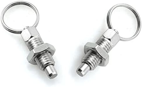 heyous 2pcs Spring Plunger with Pull Ring, M10 Non-Locking Stubby Hand-Retractable Index Plunger