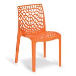 Oaknest Unboxing Furniture Supreme Web Plastic Chair| Armless Chair for Dining Room Set, Cafe and Restaurents | Weight Bearing Upto 220kg | 6 Months Warranty*| (Color: Orange | 1 Piece)