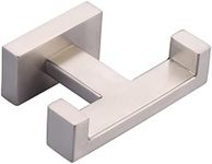 IVIGA Double Bathroom Towel Hook for Wall Mounted - Brushed Nickel Modern Towel Holder - Heavy Duty Coat Robe Hooks for Wall - Stainless Steel Shower Towel Hanger