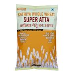 Farm Fresh Naturals Kathiya Whole Wheat Super Atta Flour-5 Kg | Dietary Fibre | Protein & Iron | Sugar Guardian Diet | 100% Natural | Preservative Free | Ancient & Product of Natural Farming