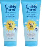 Childs Farm Kids & Baby Sun Cream SPF 50+ | UVA & UVB Very High Protection | Extra Water Resistant | Fragrance Free | Suitable for Dry, Sensitive Skin, 100ml (Pack of 2)