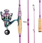 Sougayilang Fishing Rod Reel Combo，Carbon Fiber Protable Spinning Fishing Pole and Colorful Spinning Reel for Travel 4 Pieces Freshwater-6.9FT