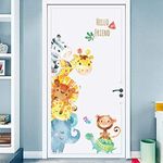 Cartoon Animals Wall Stickers DIY Children Mural Decals for Kids Rooms Baby Bedroom Wardrobe Door Decoration (Animal)